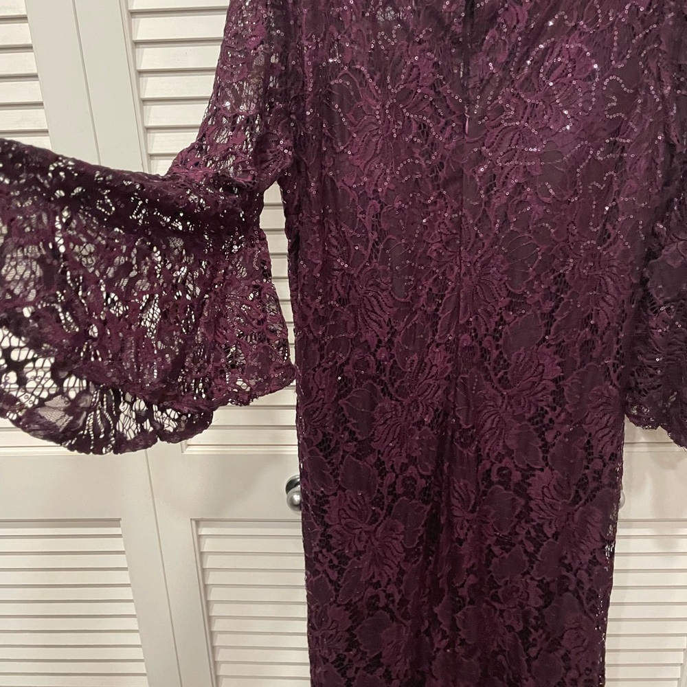 NORTHWEST WOMAN MOTHER OF THE BRIDE FANCY PARTY DRESS DARK PURPLE 16W